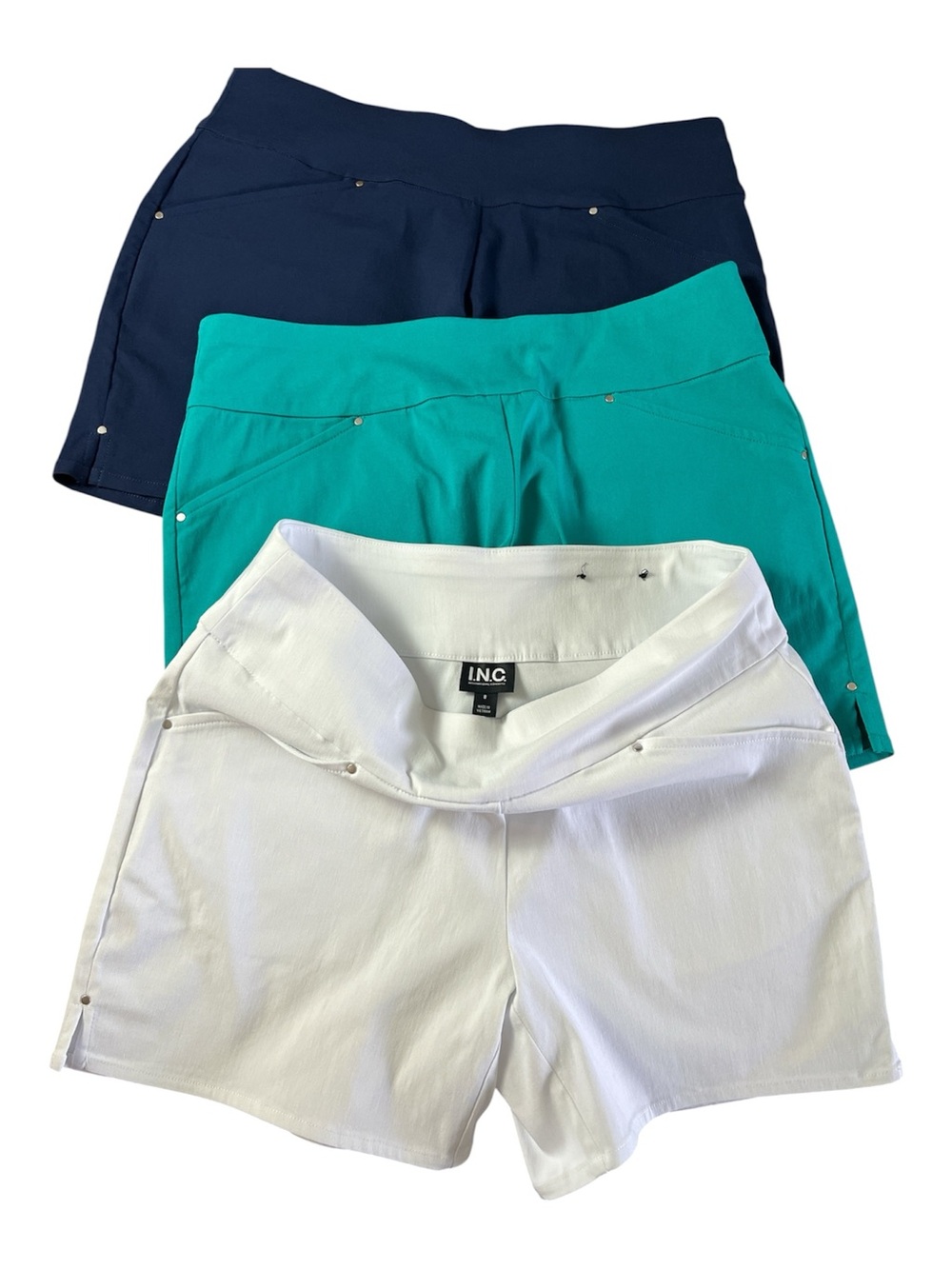 NWOT INC International Concepts Pull On Shorts Bundle Size 8 Lot of 3
